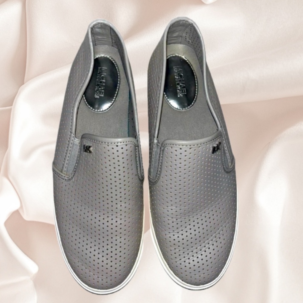 Michael Kors ‘Keaton’ Slip On Gray Leather Size 7.5M - Picture 4 of 13